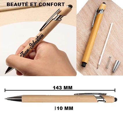 Stylo stylet bois luxe